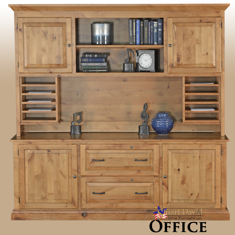 Stuart David Rustic Alder Knotty Alder Wood Office Organizational Furniture Corner Made in America