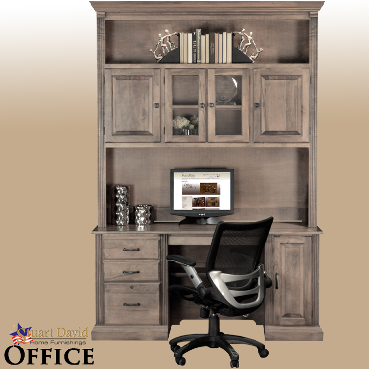 Stuart David Custom Office furniture made in USA with real Maple Wood Grey Stain