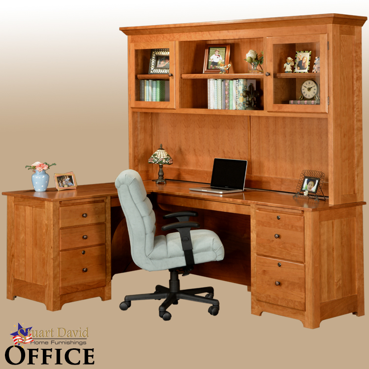 Stuart David Solid Cherry Wood Office Furniture Corner Desk Made in the United States of America