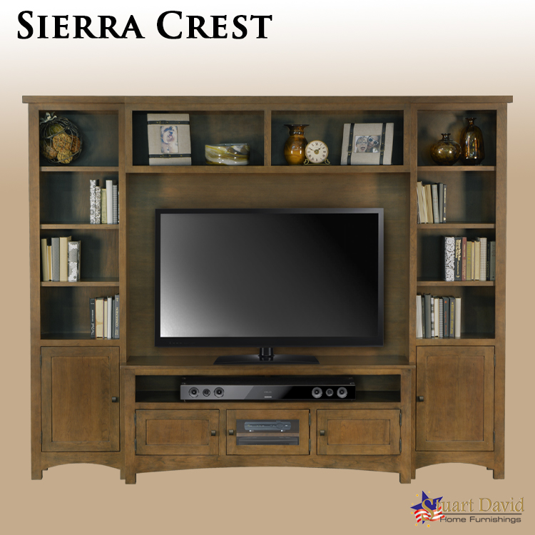 Sierra Crest Entertainment Center shown on North American Cherry Hardwood