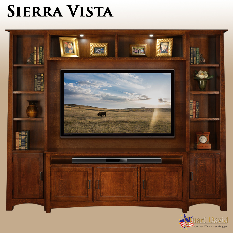 Sierra Vista Entertainment Center Shown on North American Quartersawn White Oak