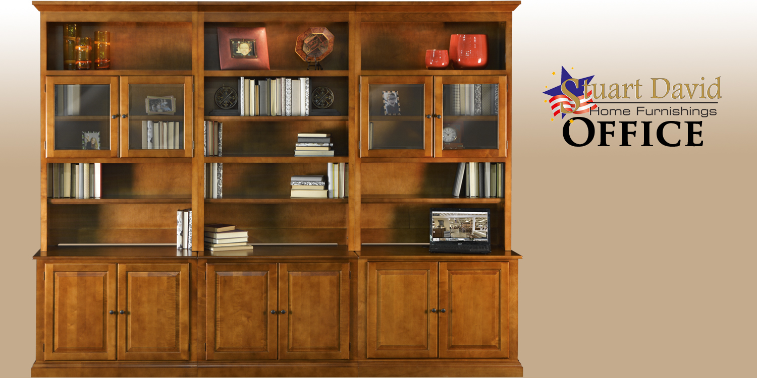 Stuart David Office Storage Bookcases Made in America with Solid Hardwood Maple