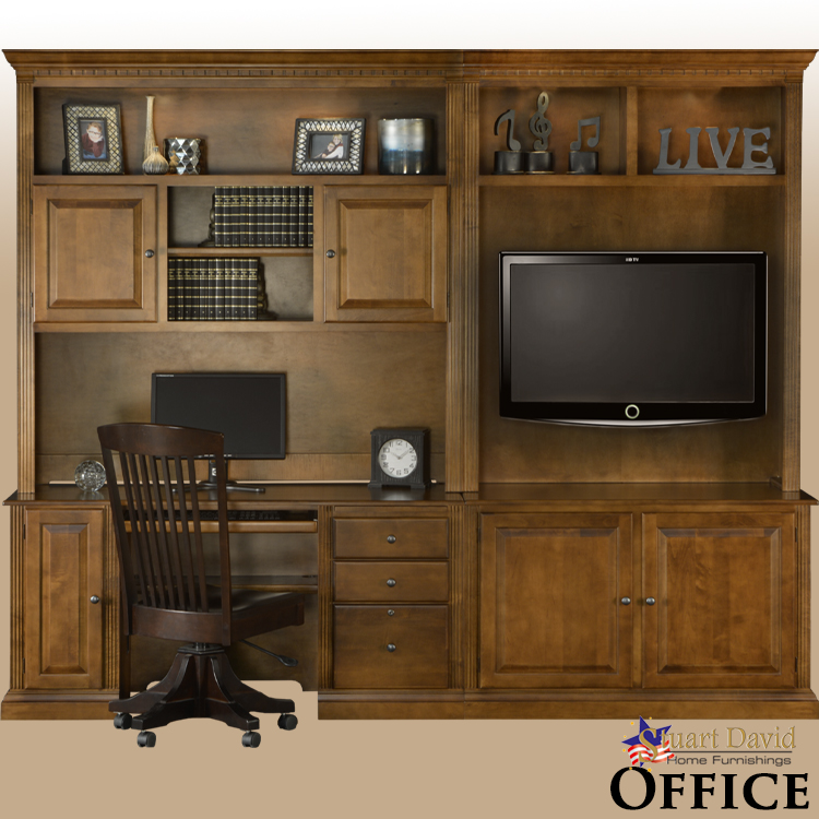Stuart David Home Office Combined Entertainment Center Made in the United States of America