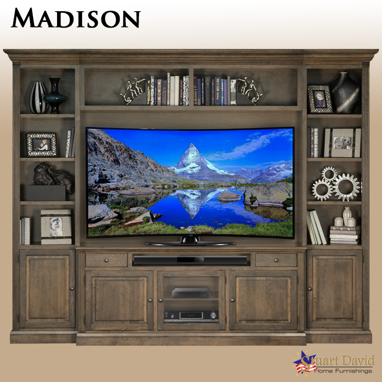 Madison Media Center shown on North American Cherry hardwood