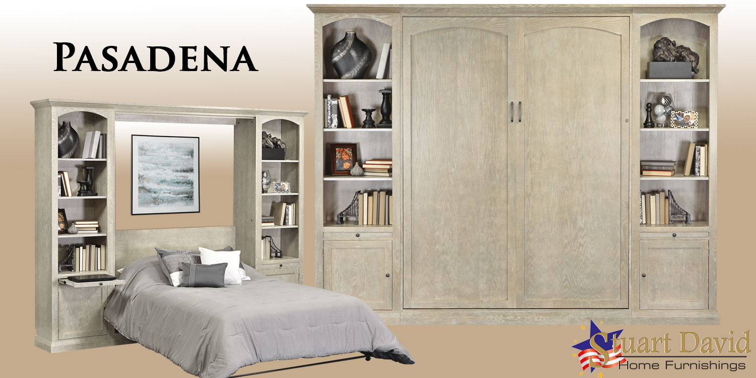 Pasadena Wall Bed Murphy Bed Hide-a-Bed Grey Wash Oak