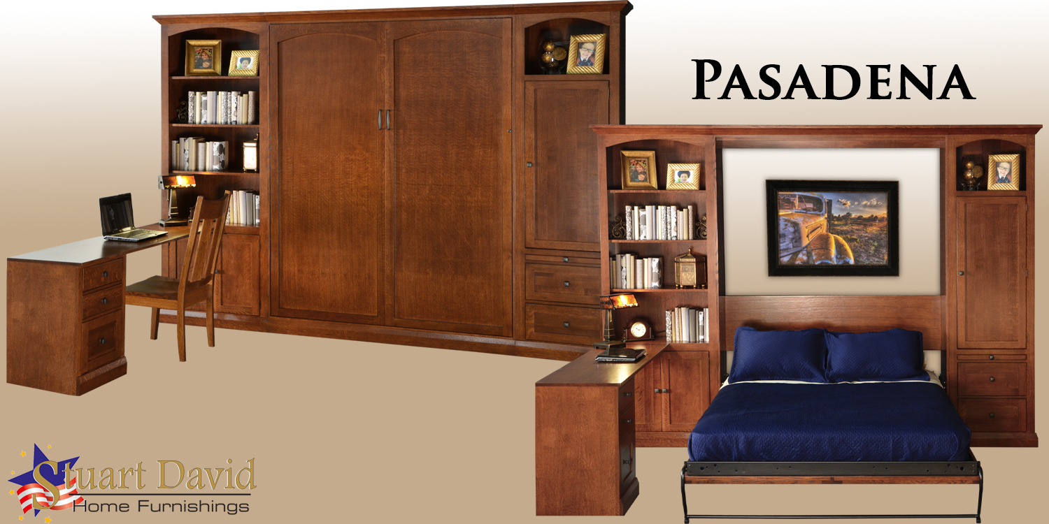 Pasadena Wall Bed Murphy Bed in Quartersawn Quarter Sawn White Oak Mission Shaker Craftsmen