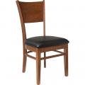 Amish Made Americana Dining Side Chair with Leather Seat
