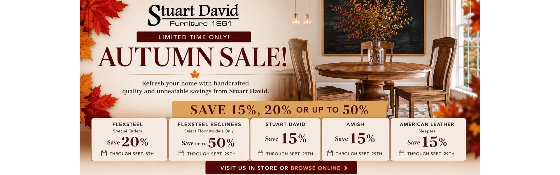 Autumn Sale now through Sept 29th